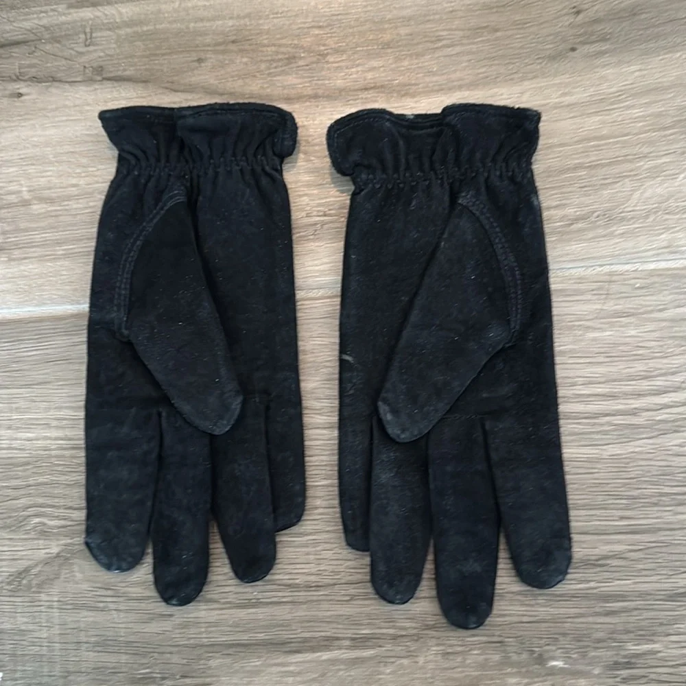 Eddie Bauer L suede cotton lined gloves